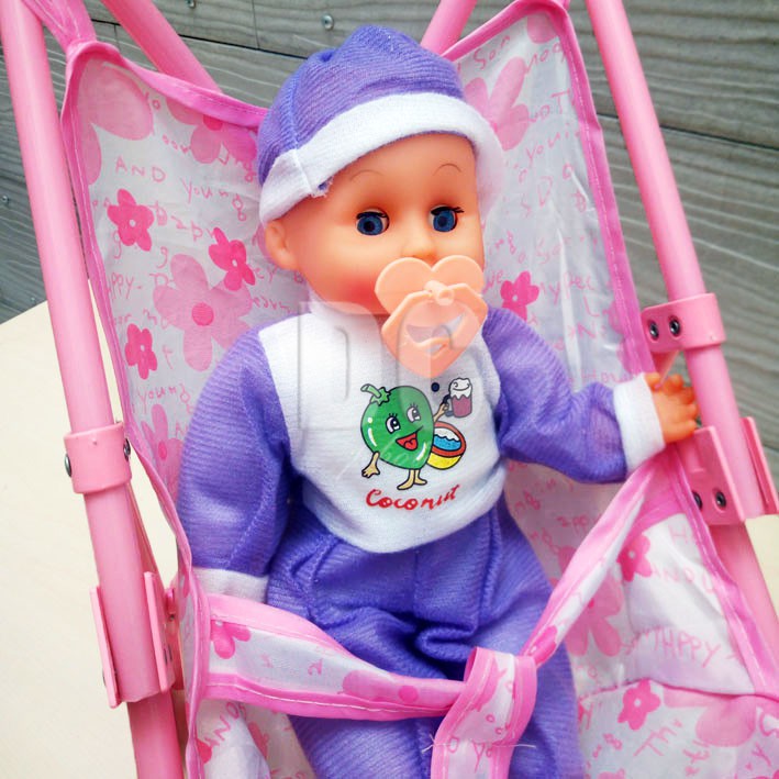 Stroller &amp; Boneka Bayi Bisa Nangis Set