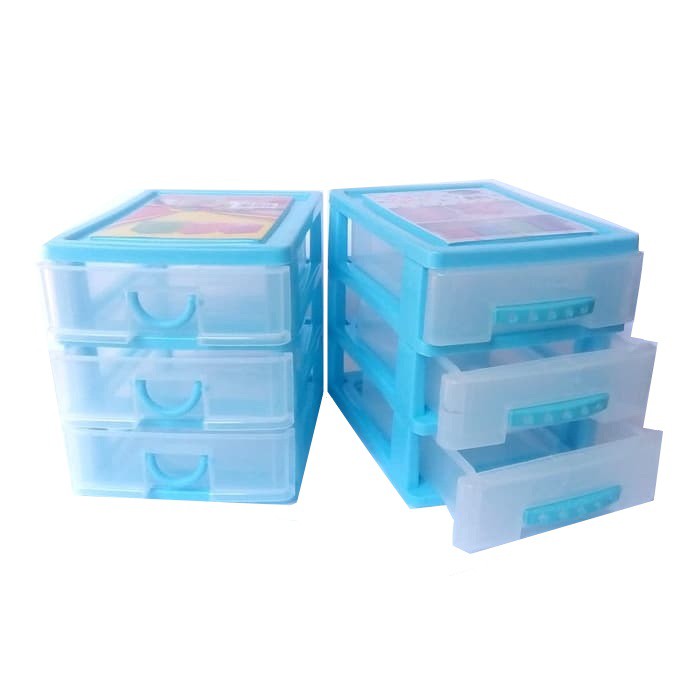 Murah Laci  plastik  susun 3 mini container  box Shopee 