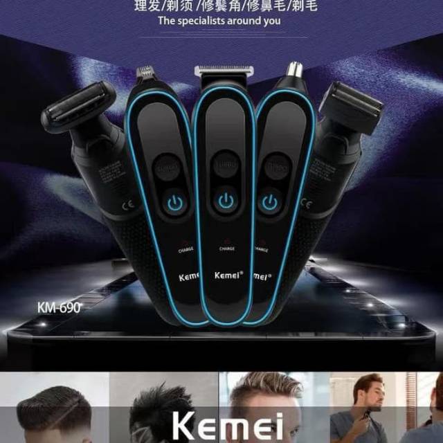 Kemei KM 690 Clipper Alat Cukur Rambut Extra Turbo speed 5in1