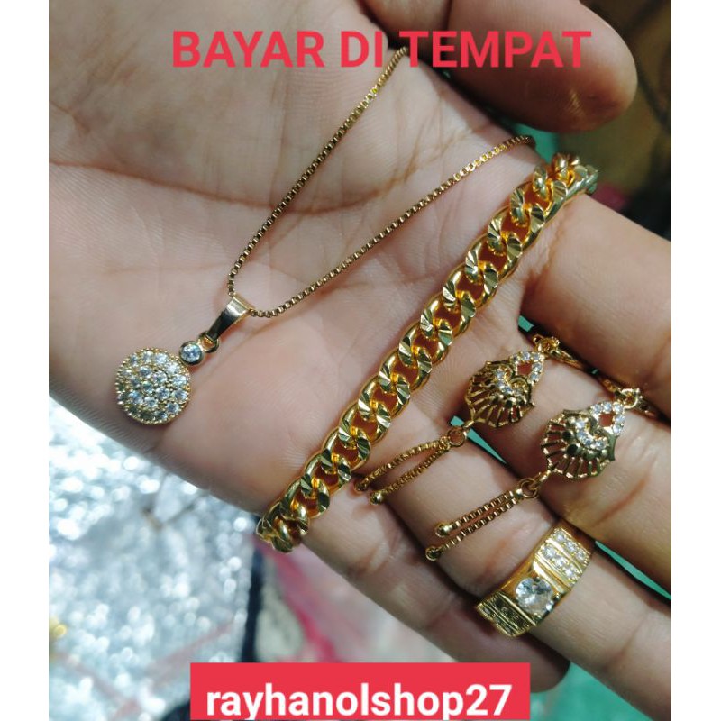 SET PERHIASAN WANITA LENGKAP LAPIS EMAS 22 K