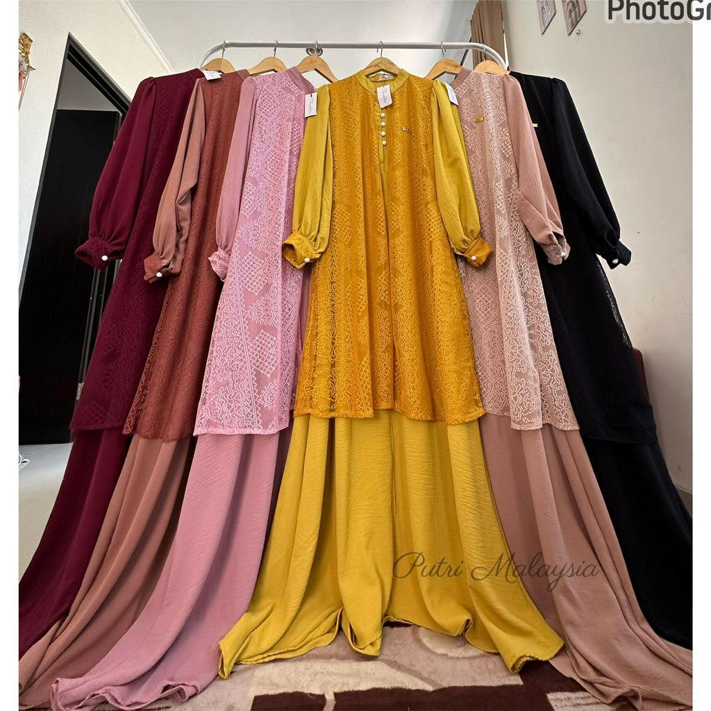 Putri Malaysia Dress Wrinkle Mix Brukat Bangkok