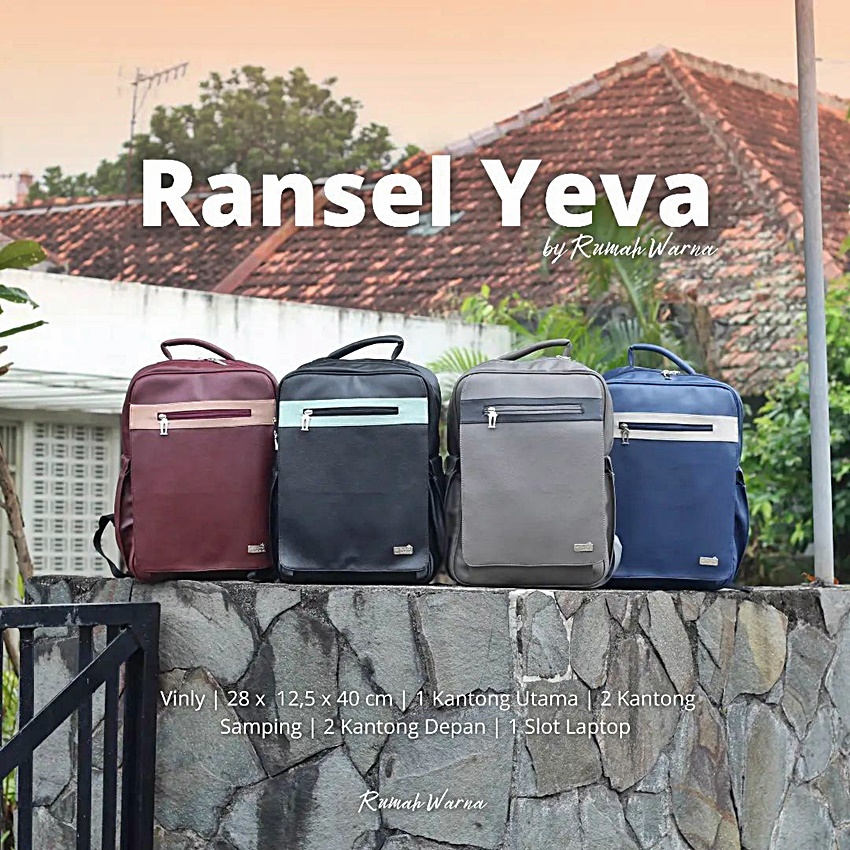 Rumah Warna Tas Ransel Tas Laptop 15 inci 28 x 12.5 x 40 cm Yeva