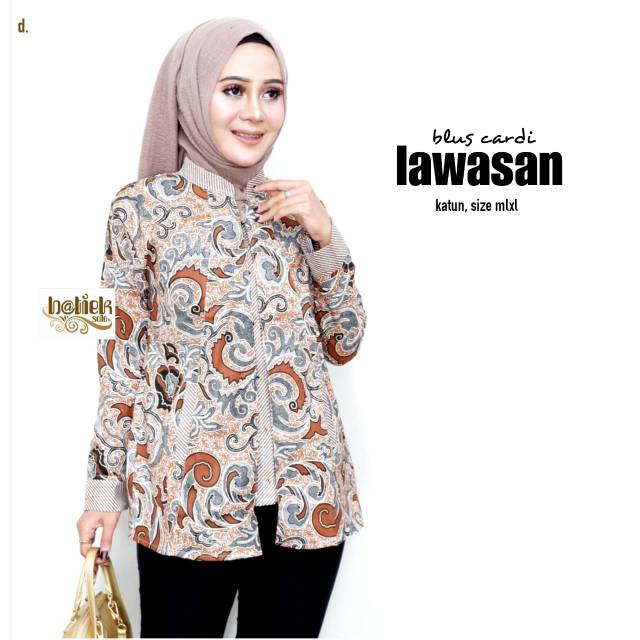 Blus cardi lawasan batik modern