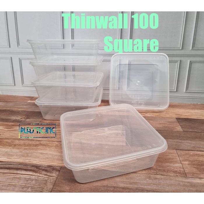 Jual Thinwall 1000ml Square/1000ml persegi Box Kotak Plastik/Container Box CODE571