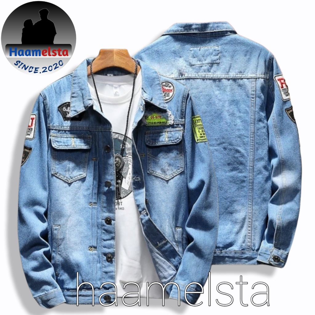 [COD]Jaket Jeans Denim Black Zoman dengan Style Sablon Jepang|Jaket Denim Valhalla|Jaket Tokyo Ravengers-Emblem 03Blitz