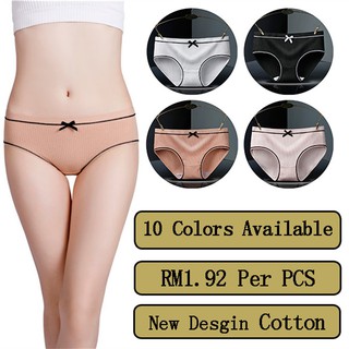 6Pcs Celana Dalam Wanita Bahan Katun dengan Pita 10 Warna 6Pcs Celana Dalam Wanita Bahan Katun dengan Pita 10 Warna