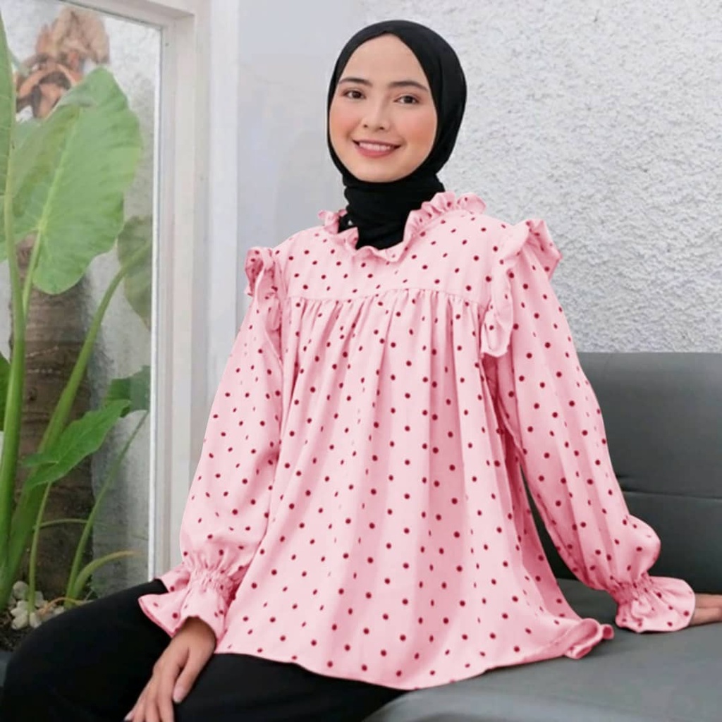 Keira blouse  / Atasan Blouse Kemeja Muslim Wanita Terbaru/Atasan Wanita Terbaru 2021 Kekinian