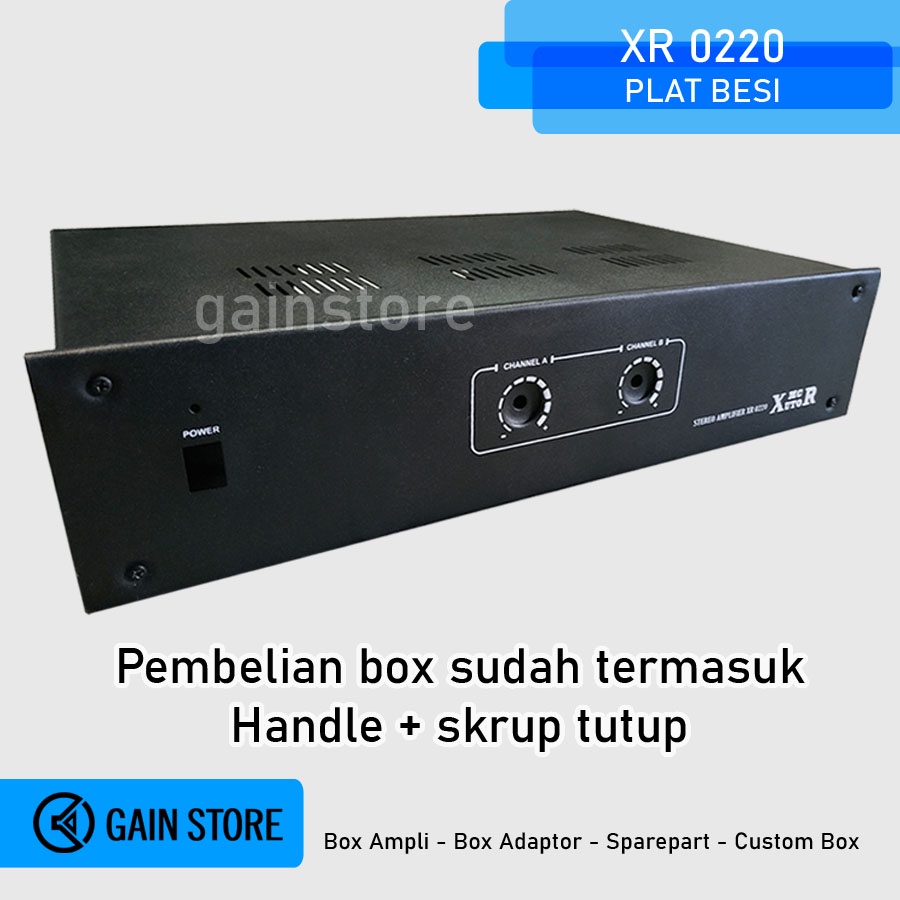 BOX AMPLI AMPLIFIER XR 0220 AMPLI POWER 2 LUBANG PLAT BESI
