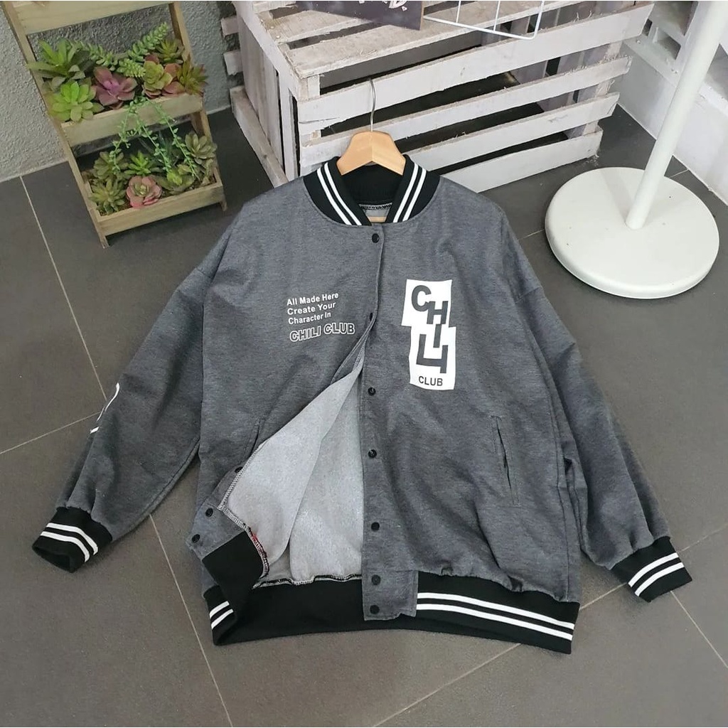 jaket wanita - chilie jaket varsity baseball oversize