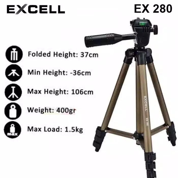 Tripod TRIPOD EXCELL EX-280(Z7Q7) Tripod Standing Banner Tripot Kamera Tripod Stabilizer HP Tripot 3