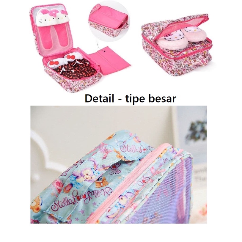 Tas Sepatu Organizer Travel Shoe Bag Penyimpanan Hello Kitty Melody Tsumtsum Duffy TS03