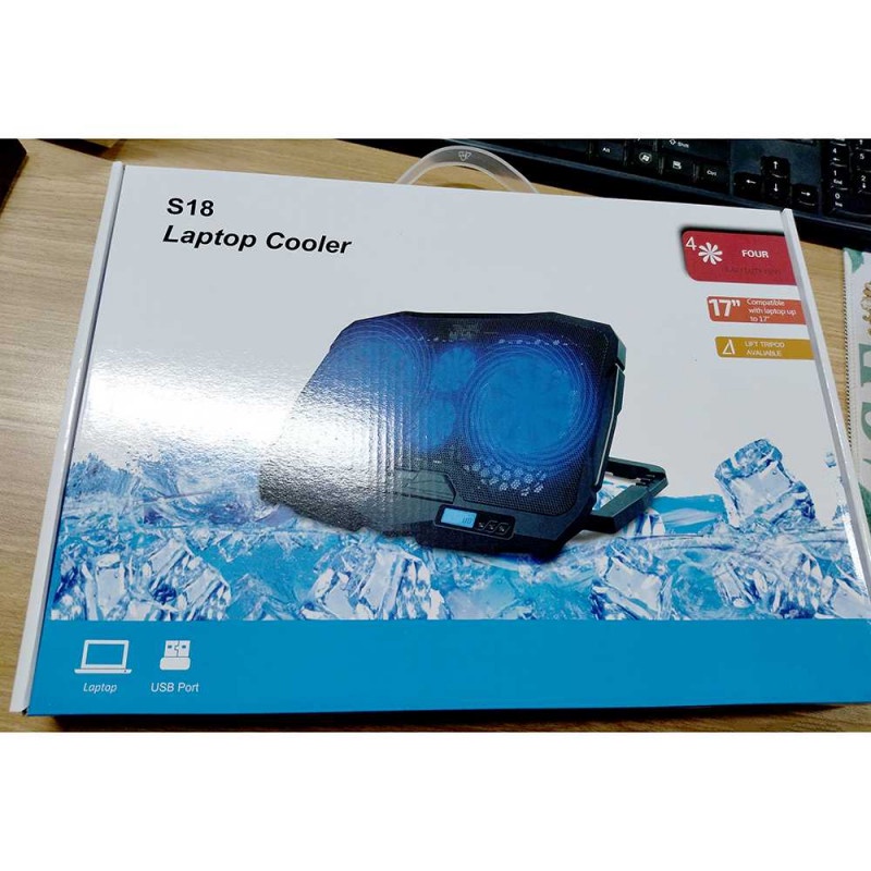 Cooling Pad Laptop 4 Kipas Pendingin Dudukan Notebook Cooler Fan 1500RPM