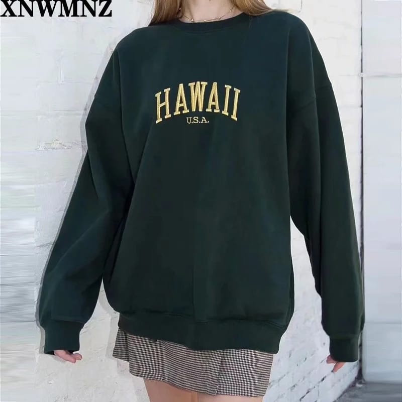 SWEATER HAWAII CREWNECK KEKINIAN / SWEATER WANITA TEBAL