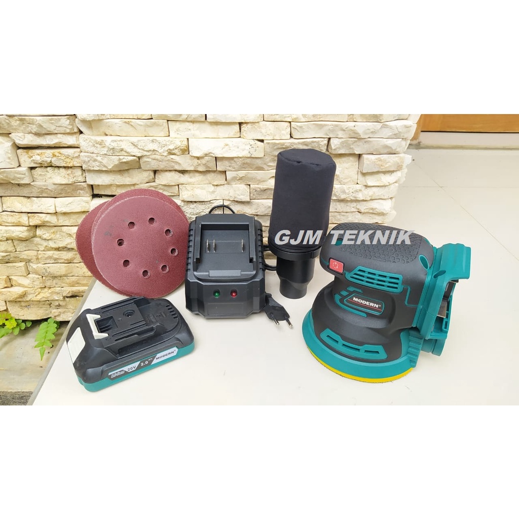 MODERN M-50 Cordless Orbital Sander Mesin Amplas Bulat Baterai