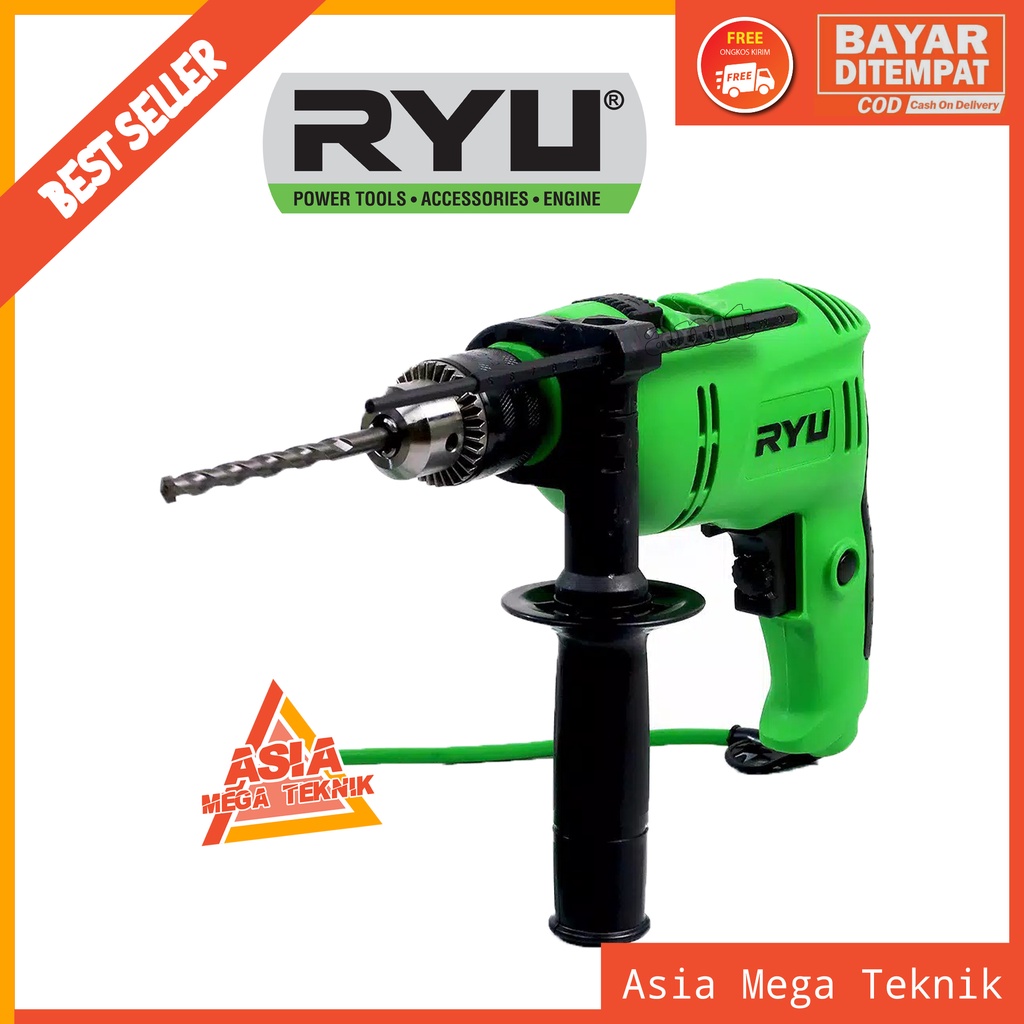 BOR RYU RID 13-1 RE Impact Drill 13mm 500W - Mesin Bor RYU 13 mm 500 Watt TERMURAH