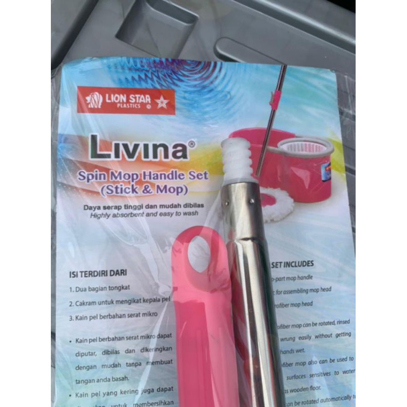Lion Star Livina Pel Lantai Tongkat Set / Spin Mop ( Handle Set )