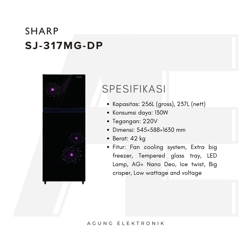 Kulkas Sharp SJ-317MG-DP