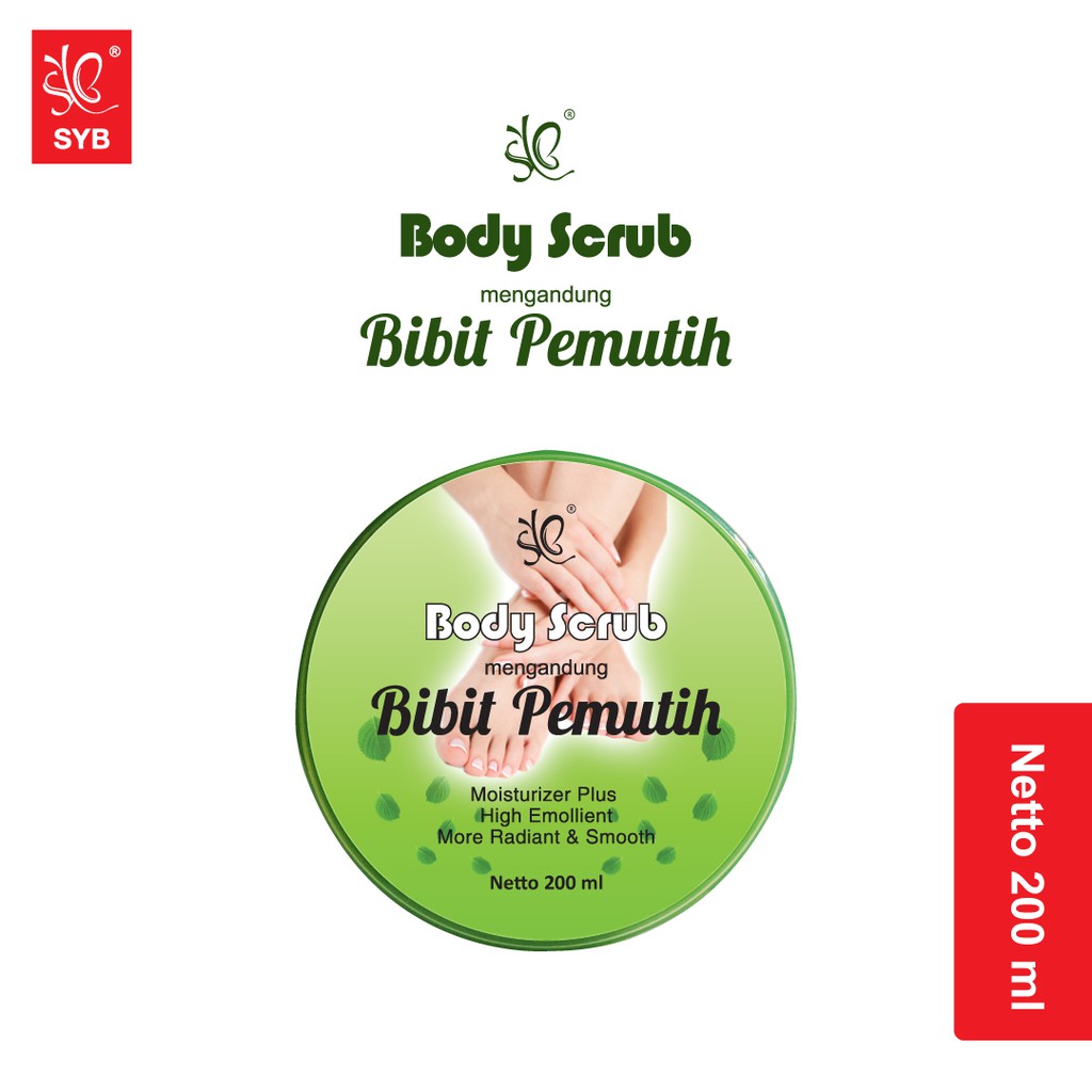 BEST SELLER &amp; VIRAL - SYB Body Scrub Bibit Pemutih 200 Ml (Ukuran Besar Lebih Hemat 15%)