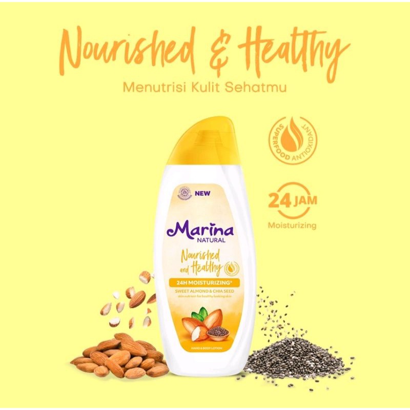 MARINA HAND BODY LOTION NATURAL 100ML, 200ML, 350ML &amp; 500ML