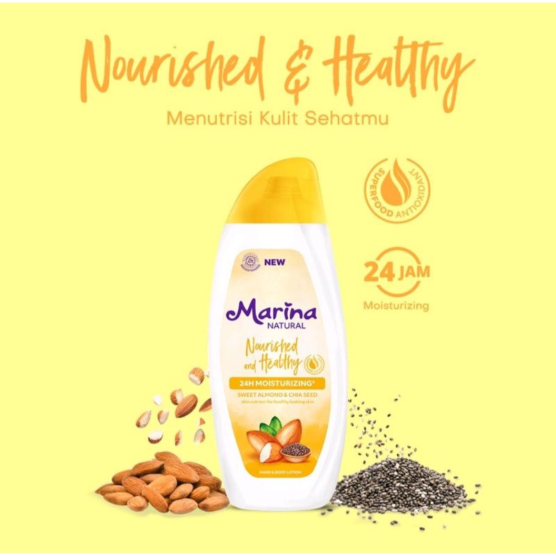 MARINA HAND BODY LOTION NATURAL 100ML, 200ML, 350ML &amp; 500ML