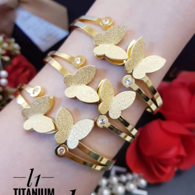 Ttanium gelang dan cincin 1814j