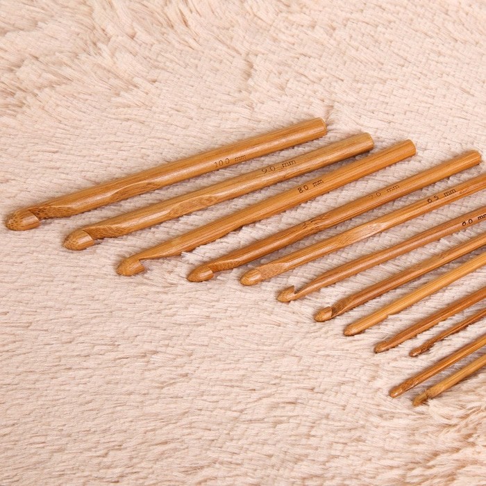 Jarum RaJut/Hakpen/Crochet Hooks Bahan Bambu (12 size)
