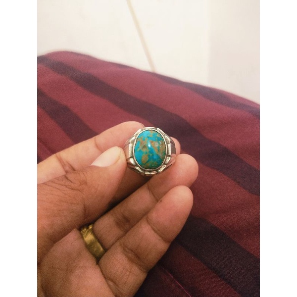 Pirus Persia Serat Emas Ring Perak