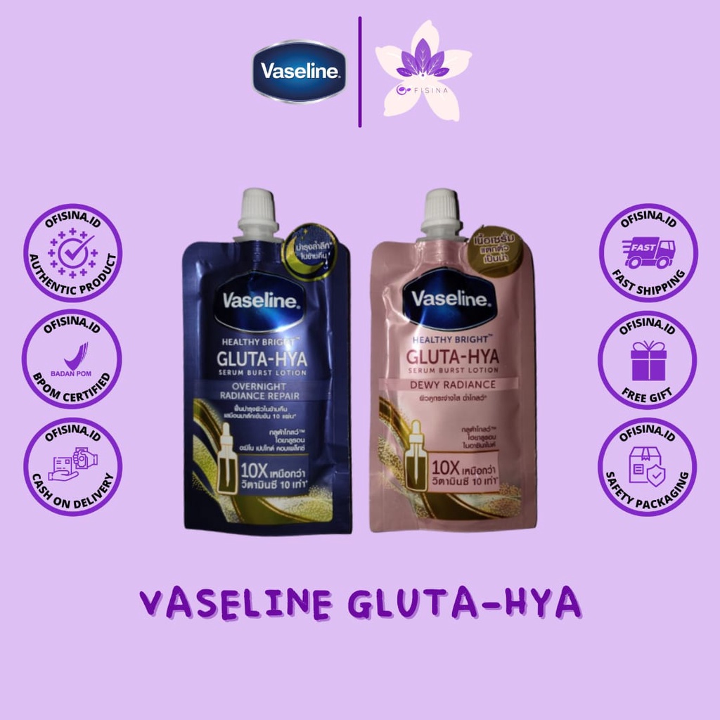 Vaseline Gluta-Hya Serum Lotion Ori Thailand Sachet Minisize 30 ml