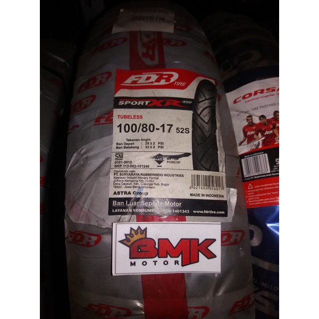 FDR SPORT XR EVO 100/80-17 TUBELESS