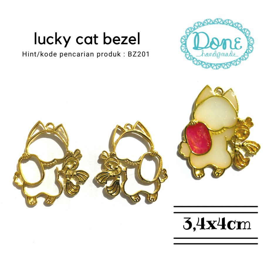 Bingkai resin frame chinese lucky cat liontin bandul aksesoris bz201