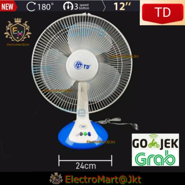 Kipas Angin Duduk Dinding 12inch TD Kipas angin Duo Desk Fan Wall Fan