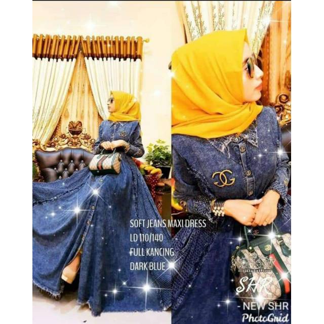 SHR ORI MAXY JEANS CHANEL (alg) / fashion muslim / syari / gamis / maxi