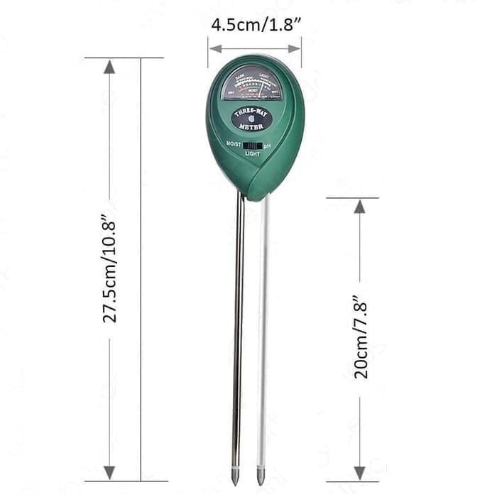 Alat Ukur Tanah 3 Way In 1 Soil Meter Moist Sunlight Ph Moisture Analyzer