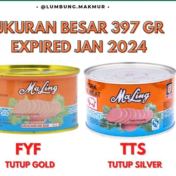

Big Sale|LR24|Maling FYF TTS Ham Luncheon Pork 397 gram BESAR (Exp 2024)
