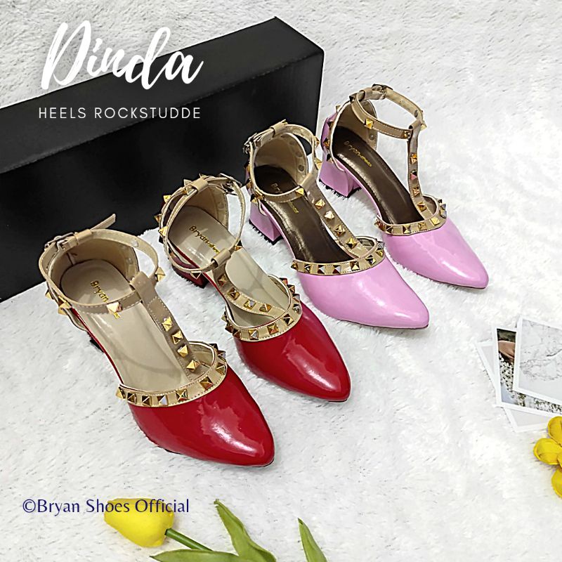 Bryan Dinda Heels Tahu 5cm Pesta Wedding Prewedding Rockstude Jumbo Bigsize Oversize 36-40 41 42 43