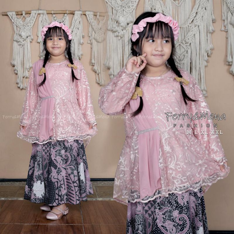 SETELAN KEBAYA ANAK//KEBAYA SELENDANG AURORA TILLE //By Ferry Mena