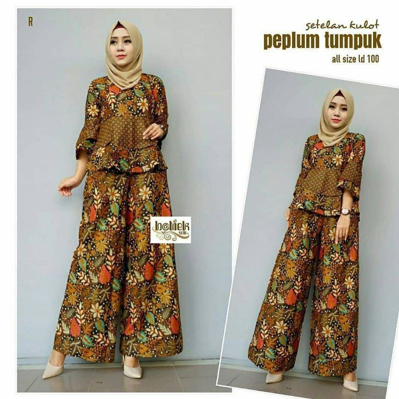 Setelan Celana Kulot Blouse Batik Berkualitas Primisima • Blouse Set Celana • COD