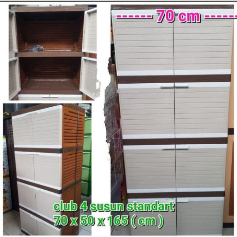 Lemari Plastik Pakaian Jumbo Club 4 susun/Lemari Pakaian Plastik Besar/Lemari Baju 4 susun CLUB ukur