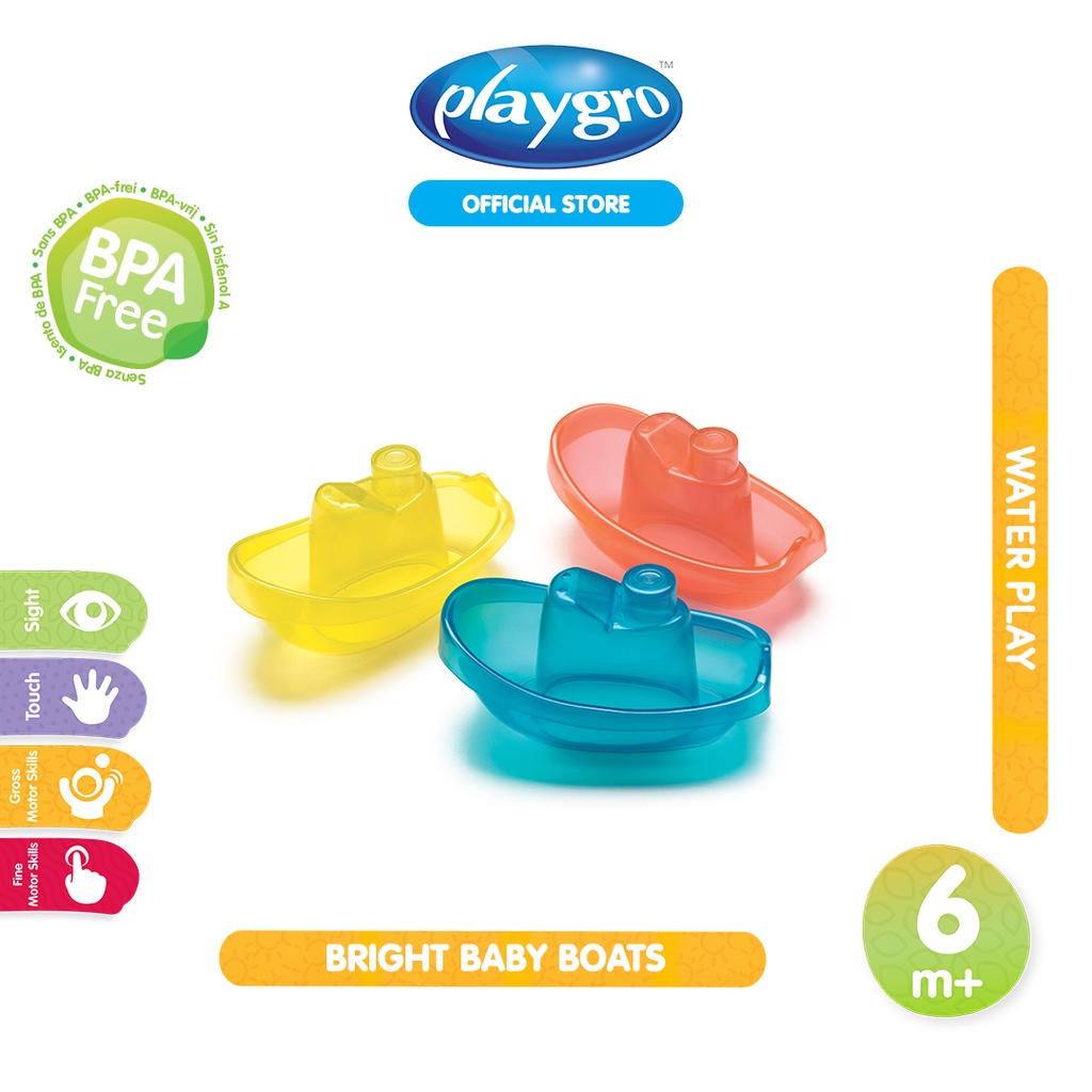 PLAYGRO Bright Baby Boats - Mainan Perahu Bayi BPA Free