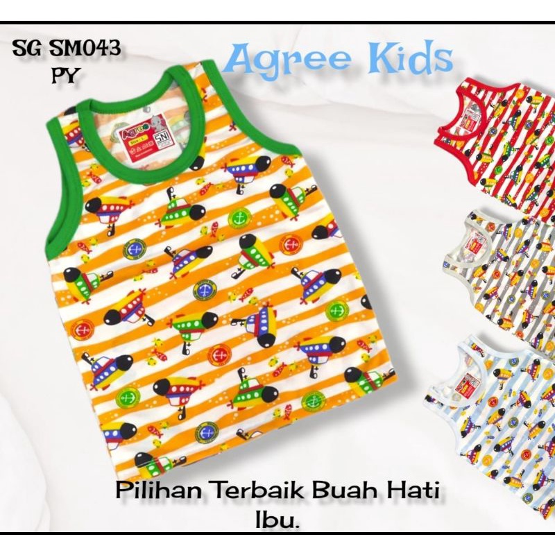 Singlet /Kaos Dalam anak Agree laki laki / perempuan M,L,XL