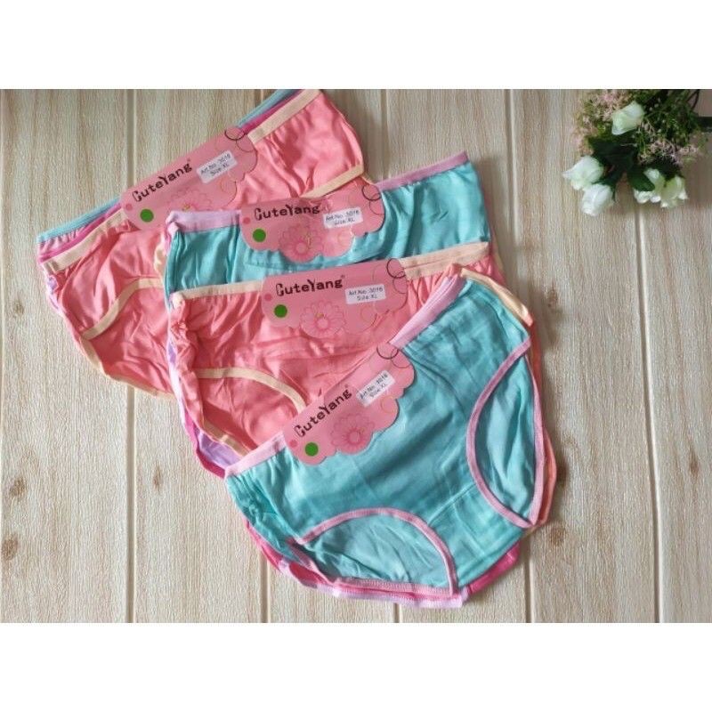 3 pcs Celana dalam remaja motif polos cute/cd impor cewek/sempak murah/