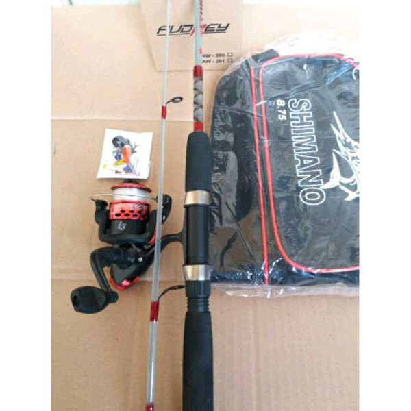 set pancing 5 bearing Joran fiber glass Transparan