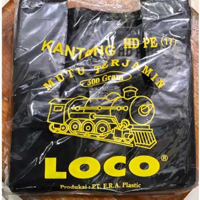 Kantong Plastik HD PE Loco Hitam 500gram / Kantong Kresek Hitam ALL Size