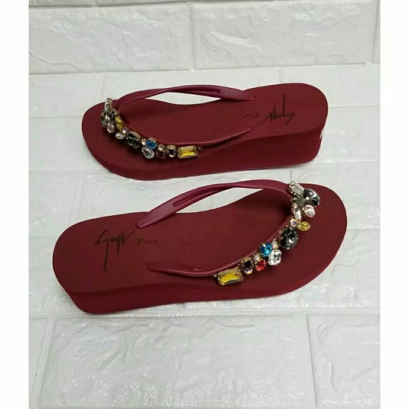 Sandal Jepit INGVIVI 788 manik Wedges