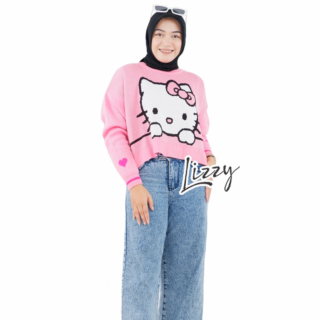 Lizzy - KOREAN KNITWEAR SWEATER CROP HK PREMIUM