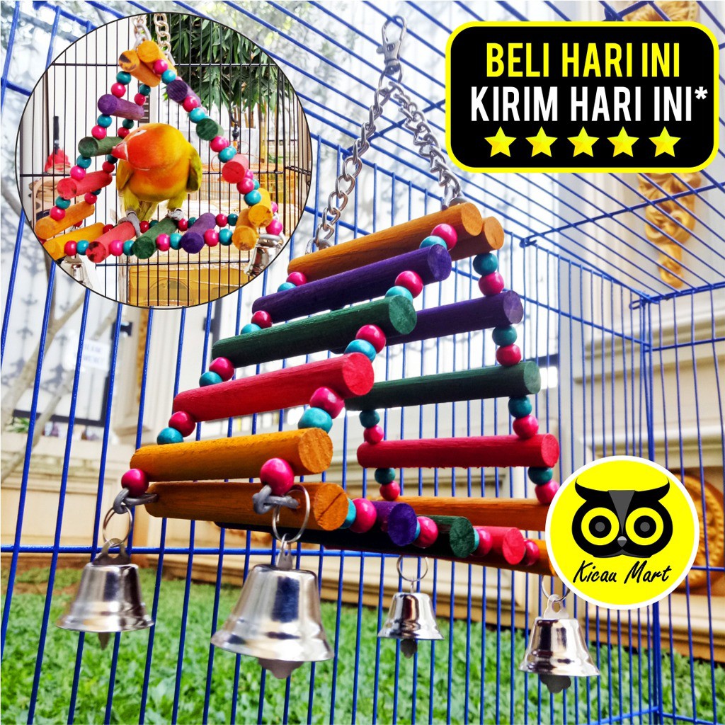 AYUNAN BURUNG SEGITIGA LONCENG MAINAN PARROT LOVEBIRD PARKIT FALK MAINAN SUGAR GLIDER HAMSTER AYSGT