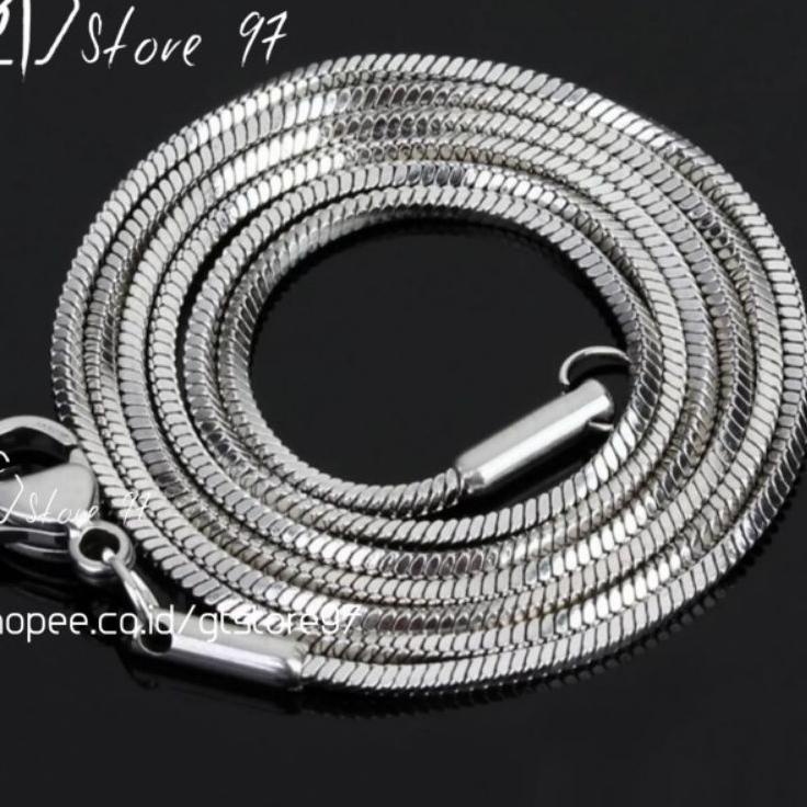 3.3 SALE Kalung Titanium Pria Silver Perak Emas Putih Anti Karat Cowok Cewek Wanita Kalung Pria Cowo