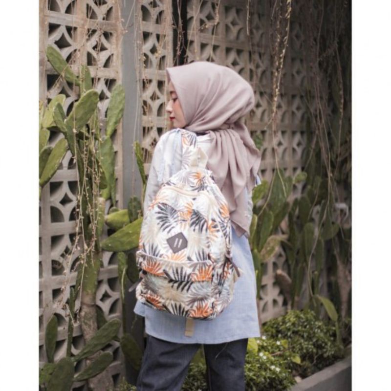 Tas Wanita Backpack Palem Bella Tas Kanvas Tas Ransel Wanita Tas gendong Wanita