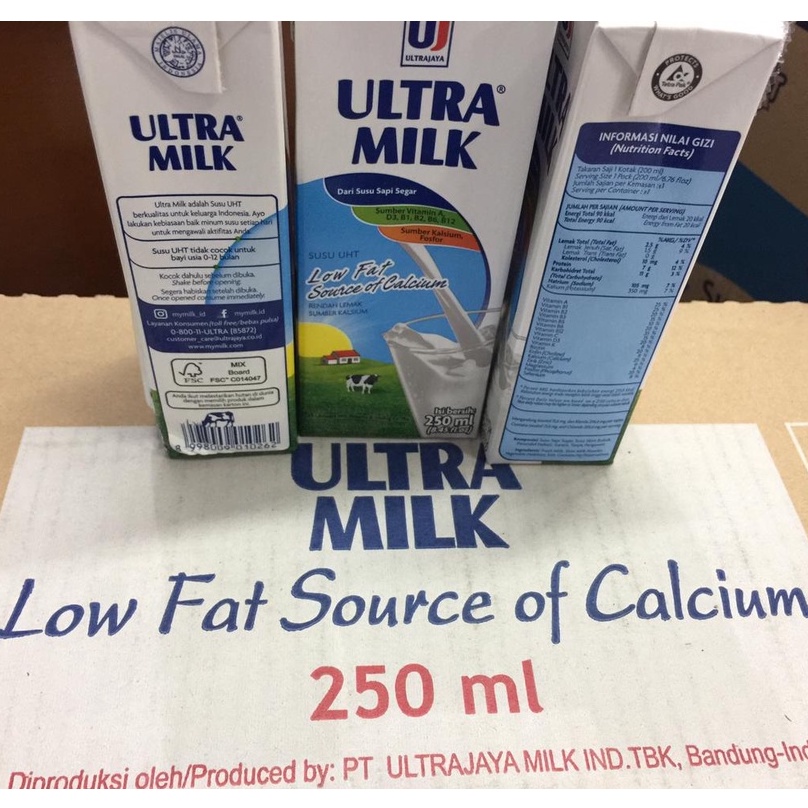 

Susu ULTRA MILK Low Fat Plain 250 ml | Susu UHT Low Fat Plain