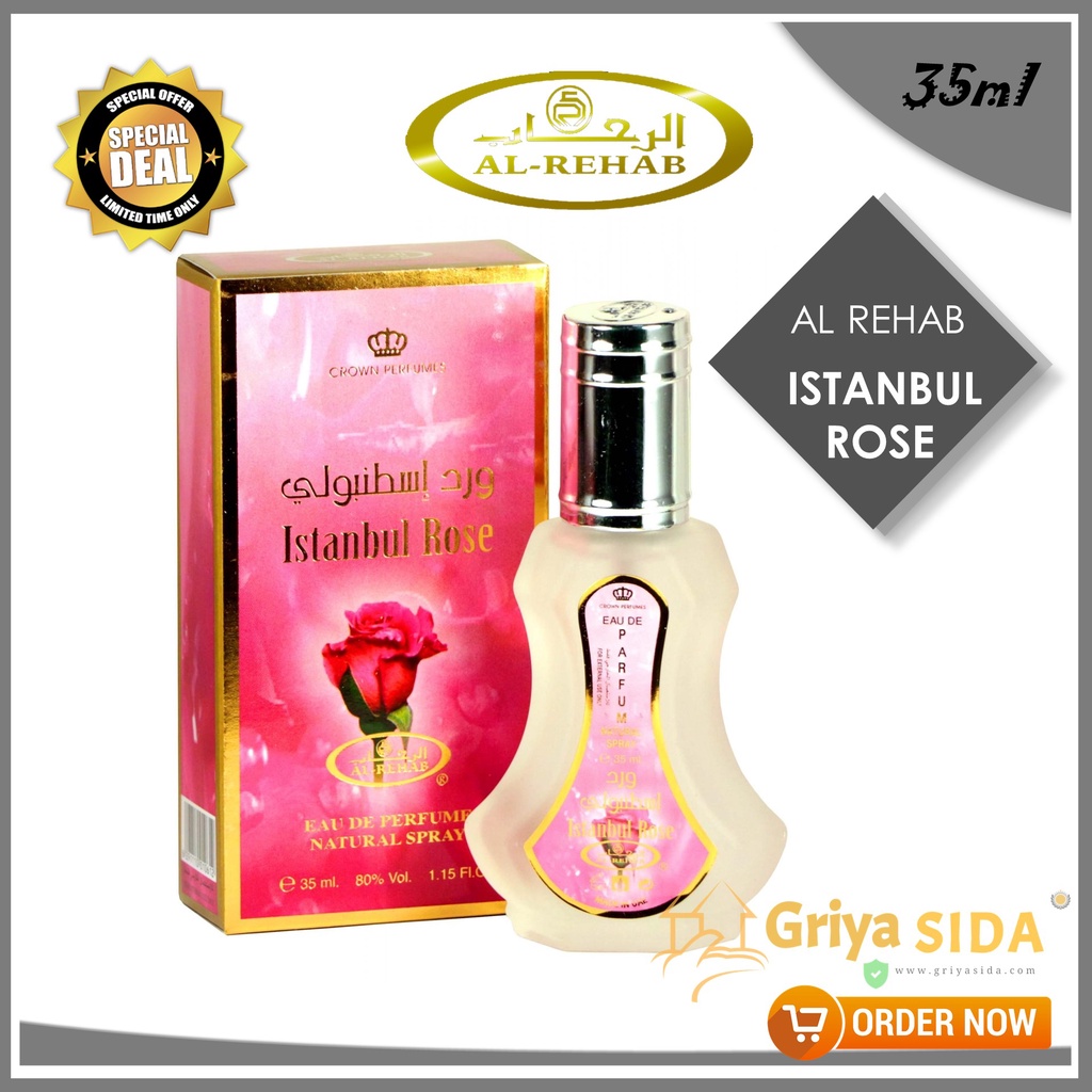 Parfum al rehab istanbul rose 35ml original minyak wangi alrehab spray PROMO!